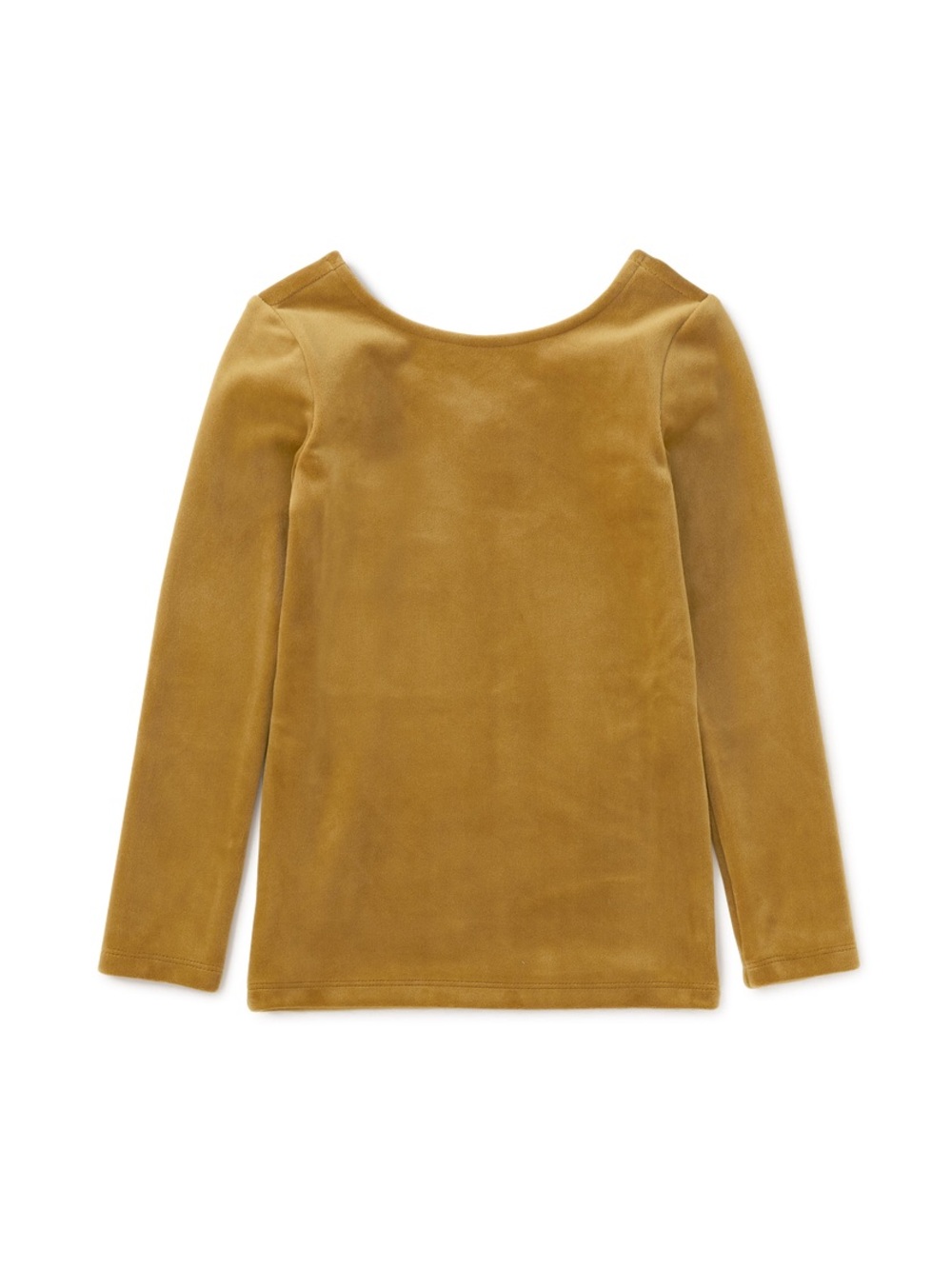 Tea Collection Girls Mustard Velour Long Sleeve Top 3T